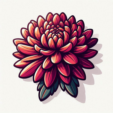 Dahlia flower isolated on white background. Hand drawn vector illustration.のイラスト素材