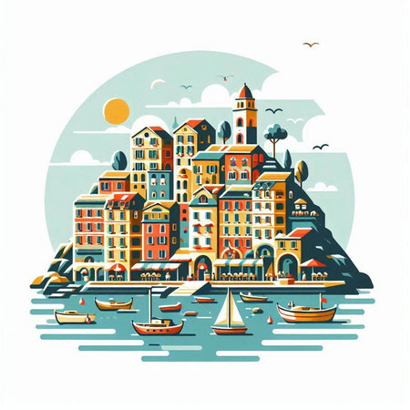 Illustration of a bowl of vegetable soup with parsley and dillのイラスト素材