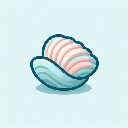 Sea shell icon on blue background. Vector illustration. Eps 10.のイラスト素材