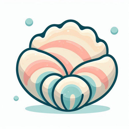 Cute cartoon seashell isolated on white background. Vector illustration.のイラスト素材