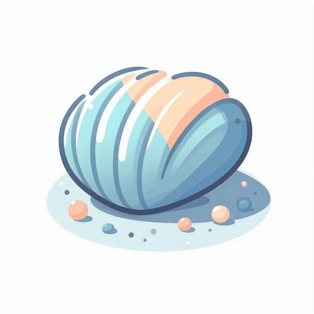 Illustration of a seashell on a white background. Vector illustrationのイラスト素材