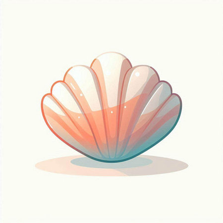 Vector illustration of a sea shell on a white background. Vector illustration.のイラスト素材