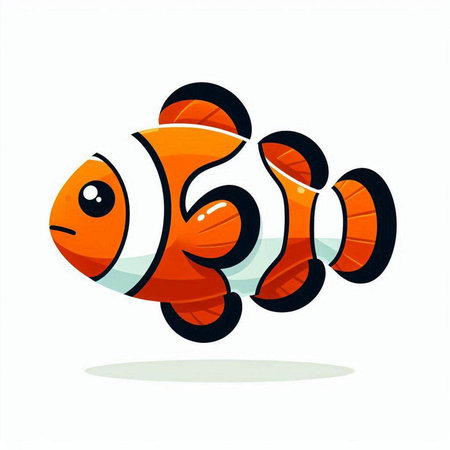 cartoon clownfish isolated on a white background. vector illustration.のイラスト素材
