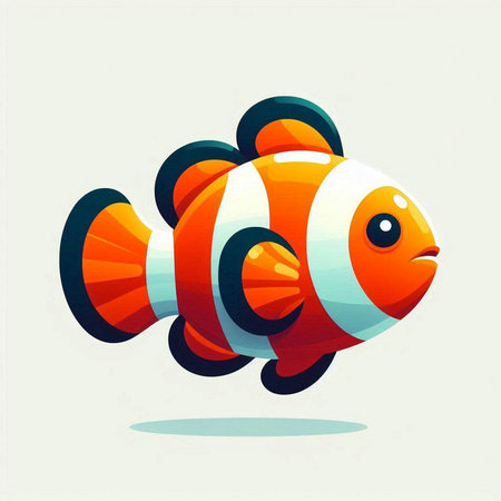 cartoon clown fish. vector illustration of anemone fish.のイラスト素材