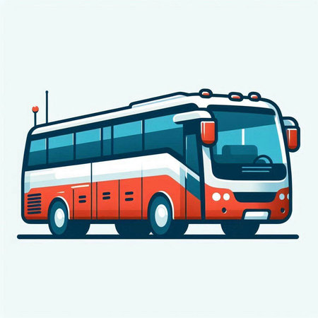 Bus vector illustration in flat style. Bus vector illustration in flat style.のイラスト素材