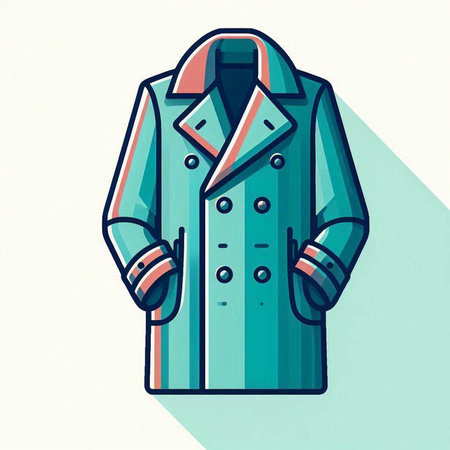 Stylish coat in flat style. Vector illustration of a coat.のイラスト素材