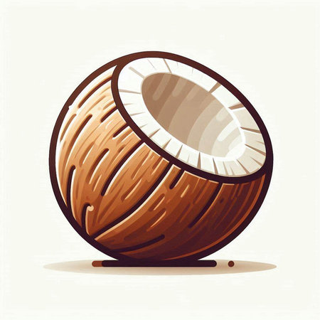 Coconut on a white background. Vector illustration of a coconut.のイラスト素材