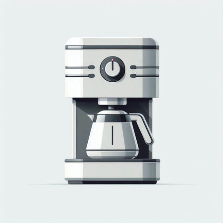 Coffee machine isolated on a white background. Vector illustration.のイラスト素材