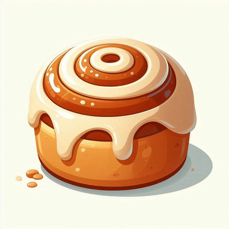 Illustration of a cinnamon roll on a white background. Vector illustration.のイラスト素材