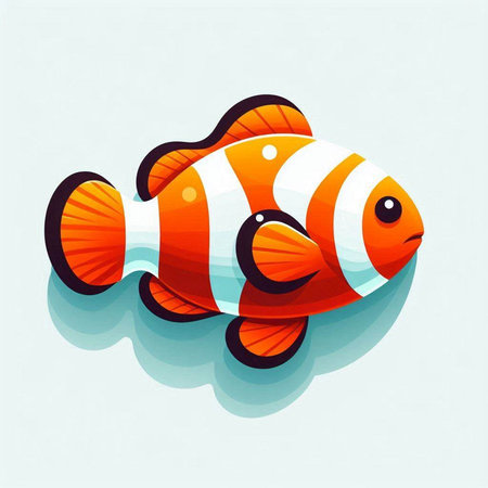 Clown fish in cartoon style. Vector illustration on white background.のイラスト素材