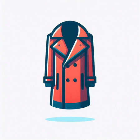 Vector illustration of a red coat on a white background. Winter clothes.のイラスト素材