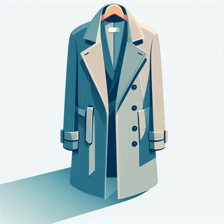 Men's coat in retro style. Vector illustration. Eps 10.のイラスト素材