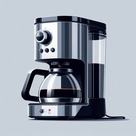 Coffee maker isolated on gray background. 3d rendering.のイラスト素材