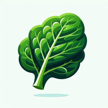 Illustration of a fresh chard leaf isolated on a white backgroundのイラスト素材