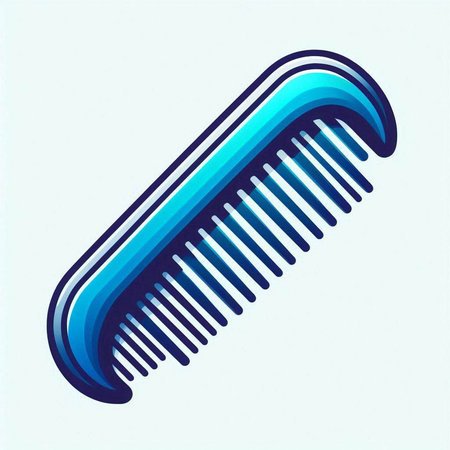 Illustration of a blue comb isolated on a white background - vectorのイラスト素材