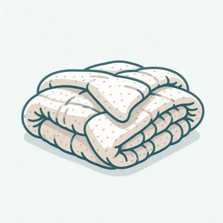 Illustration of a stack of soft towels on a white background.のイラスト素材