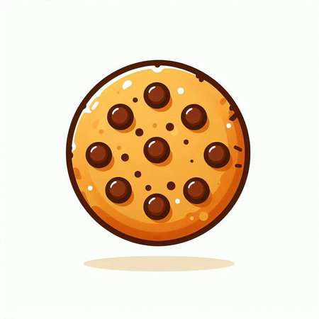 Chocolate chip cookie isolated on a white background. Vector illustration.のイラスト素材