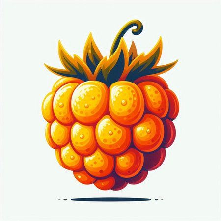 Illustration of a ripe raspberry on a white background. Vector illustrationのイラスト素材