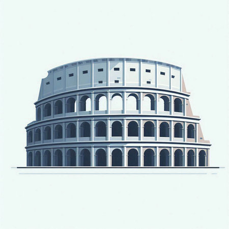 Colosseum in Rome, Italy. Isolated on white background.のイラスト素材
