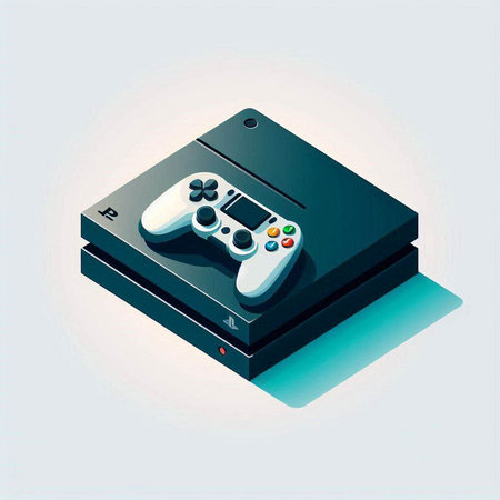 Isometric video game controller. Gamepad. Game console. Vector illustration.のイラスト素材
