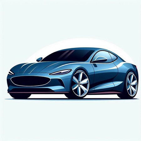 Vector illustration of a sports car on a light background. Side view.のイラスト素材