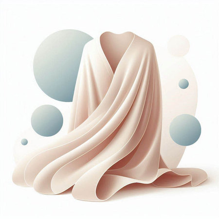 Wedding dress design element. 3d illustration. Pastel colors.のイラスト素材