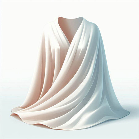 Wedding dress on a white background. 3D illustration.のイラスト素材