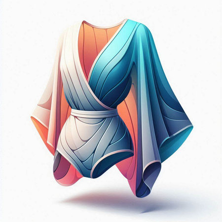 Illustration of an abstract origami figure isolated on a white backgroundのイラスト素材