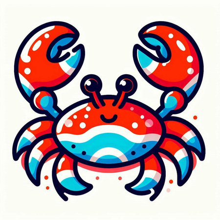 Crab icon. Colorful vector illustration isolated on white background.のイラスト素材