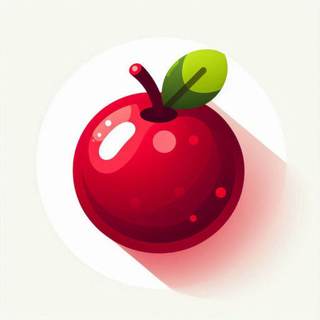 Red apple with leaf on white background. Vector illustration. Eps 10のイラスト素材