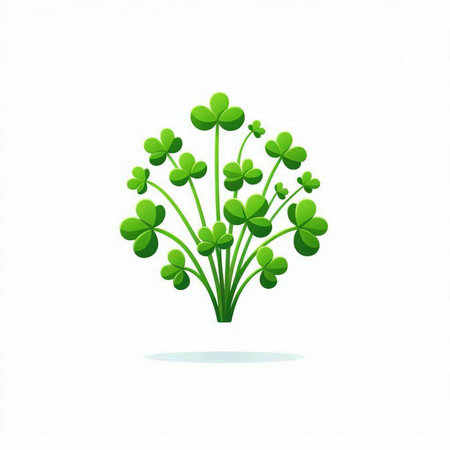 four leaf clover isolated on white background. Vector illustration. Eps 10.のイラスト素材
