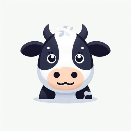 Cute cow. Farm animal. Cartoon character. Vector illustration.のイラスト素材