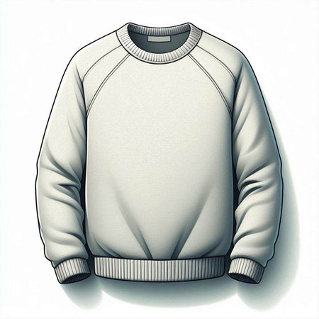Men's pullover on a white background. 3D rendering.のイラスト素材