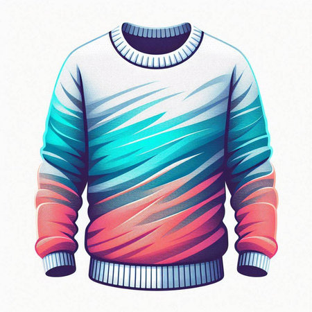 Colorful sweater isolated on a white background. Hand-drawn illustration.のイラスト素材