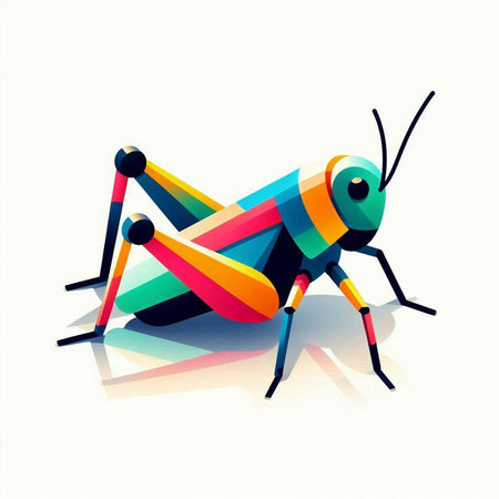 Grasshopper on white background. Vector illustration. Eps 10.のイラスト素材