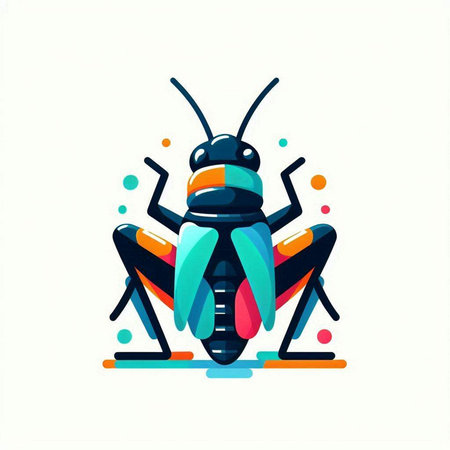 grasshopper icon in flat style. Vector illustration isolated on white background.のイラスト素材