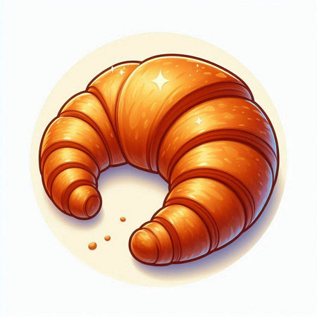 Croissant on a white background. Vector illustration of a croissant.のイラスト素材