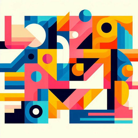 Abstract colorful background with geometric shapes. Vector illustration. Eps 10.のイラスト素材