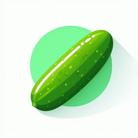 Cucumber icon, vector illustration. Flat design style with long shadowのイラスト素材