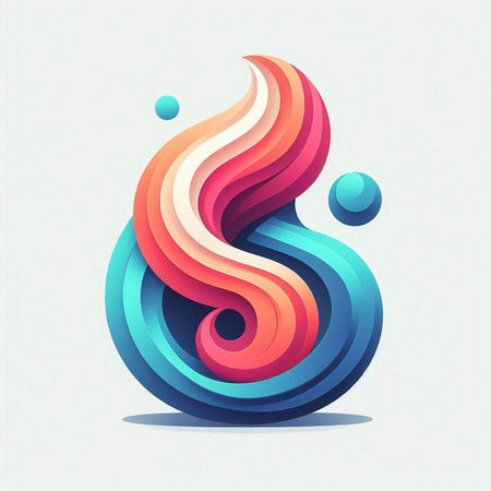 Abstract colorful background with swirls and dots. Vector illustration. Gradient mesh.のイラスト素材