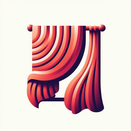 Curtain. 3d vector illustration. Isolated on white background.のイラスト素材