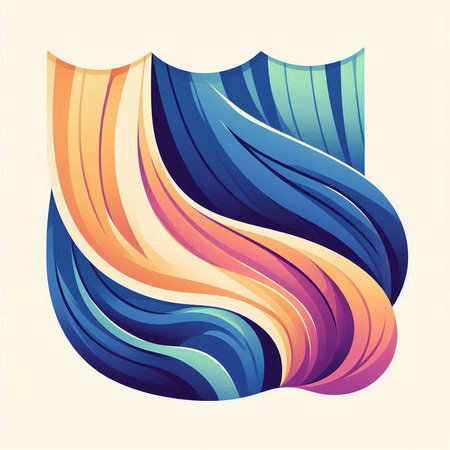 Abstract colorful background with curved lines. Vector illustration. Eps 10.のイラスト素材