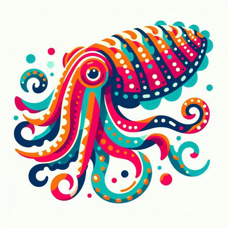 Colorful octopus on white background. Vector illustration for your designのイラスト素材