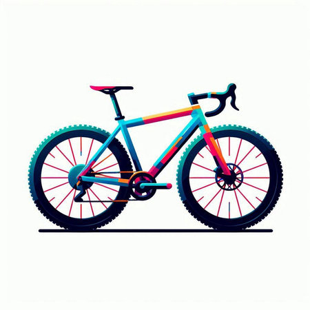 Bicycle isolated on white background. Vector illustration in flat style.のイラスト素材