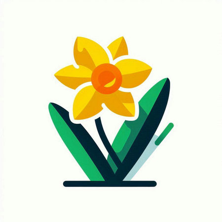 Flower Daffodil. Narcissus vector illustration.のイラスト素材