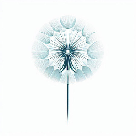 Abstract dandelion flower on a light background. Vector illustration.のイラスト素材