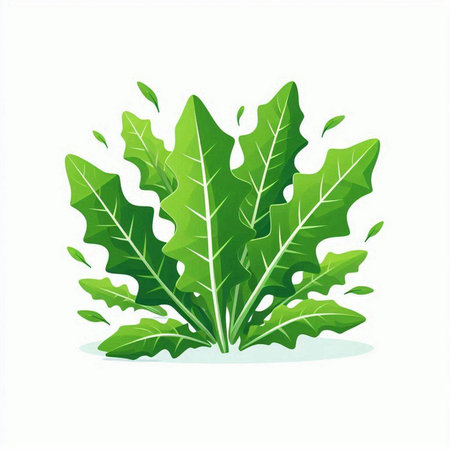Green leaf isolated on white background. Vector illustration. Eps 10.のイラスト素材