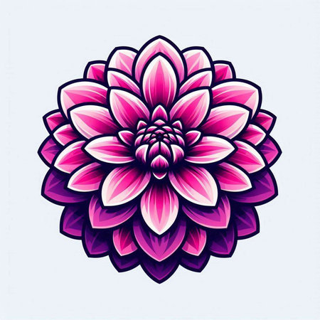 Dahlia flower. Vector illustration of a dahlia.のイラスト素材