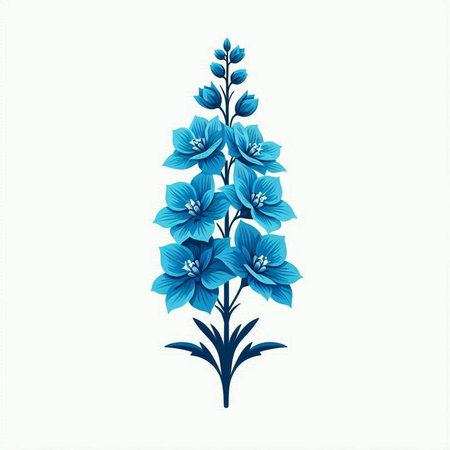 Blue flowers on a white background. Vector illustration for your design.のイラスト素材