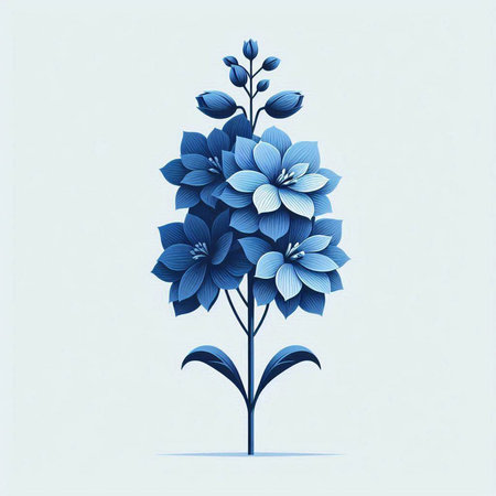 Blue flower on a light background. Vector illustration for your design.のイラスト素材